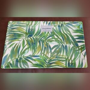 Tommy Bahama New Melamine Tray, Blue And Green Palm Leaf Platter